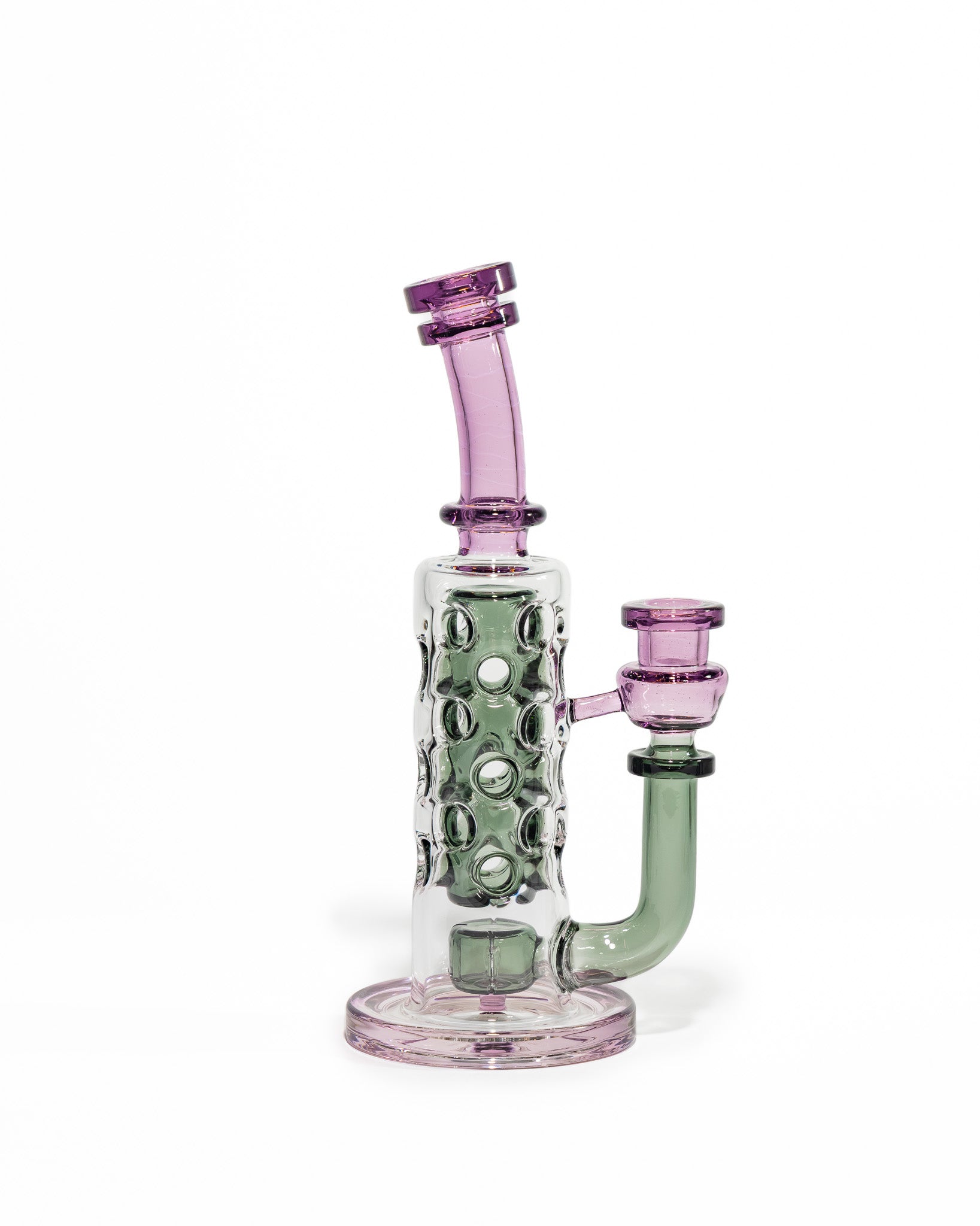 Red Tail Glass - 24 Hole Straight Fab Jammer - Dark Clear & Nightshade