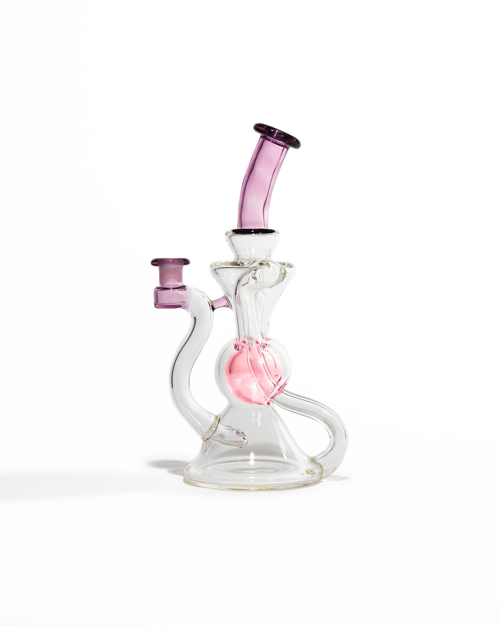 Blew Glass - Dual Uptake Recycler - Clear, Pink & Yellow (CFL)