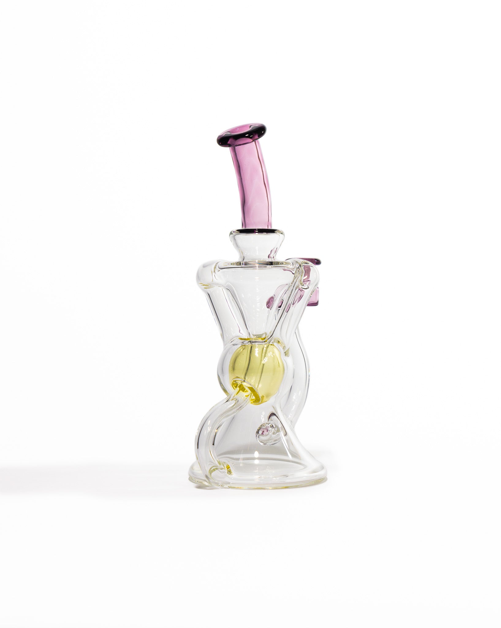 Blew Glass - Dual Uptake Recycler - Clear, Pink & Yellow (CFL)