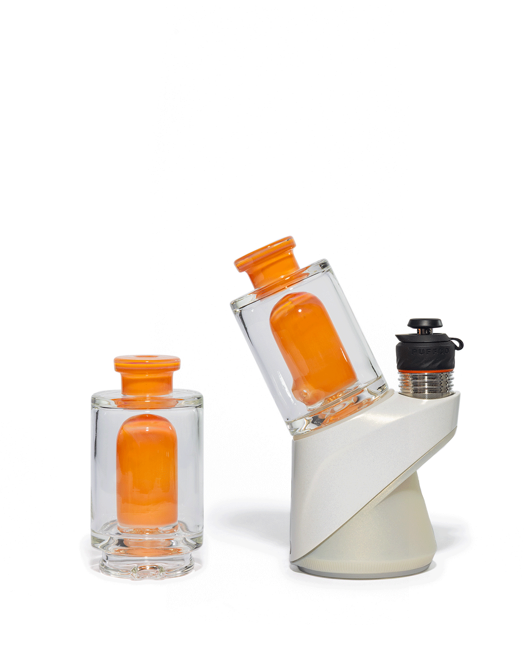 Randohm Glass - Mini Chugger Puffco Top - NS Yellow over Lite Orange Elvis over Tangerine