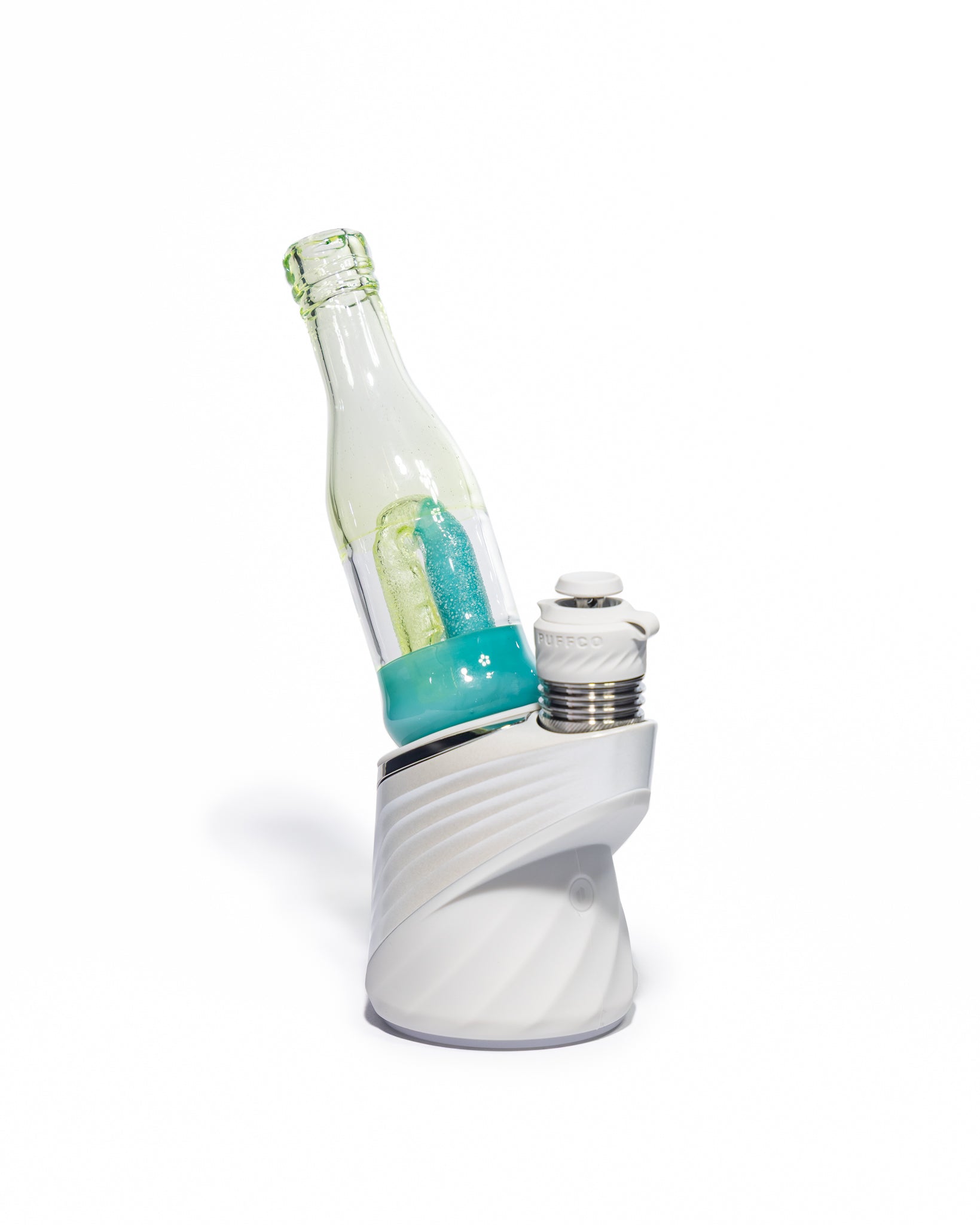Emperial Glass - Worked Sour Worm Bottle Puffco Attachment - Slyme & Aqua