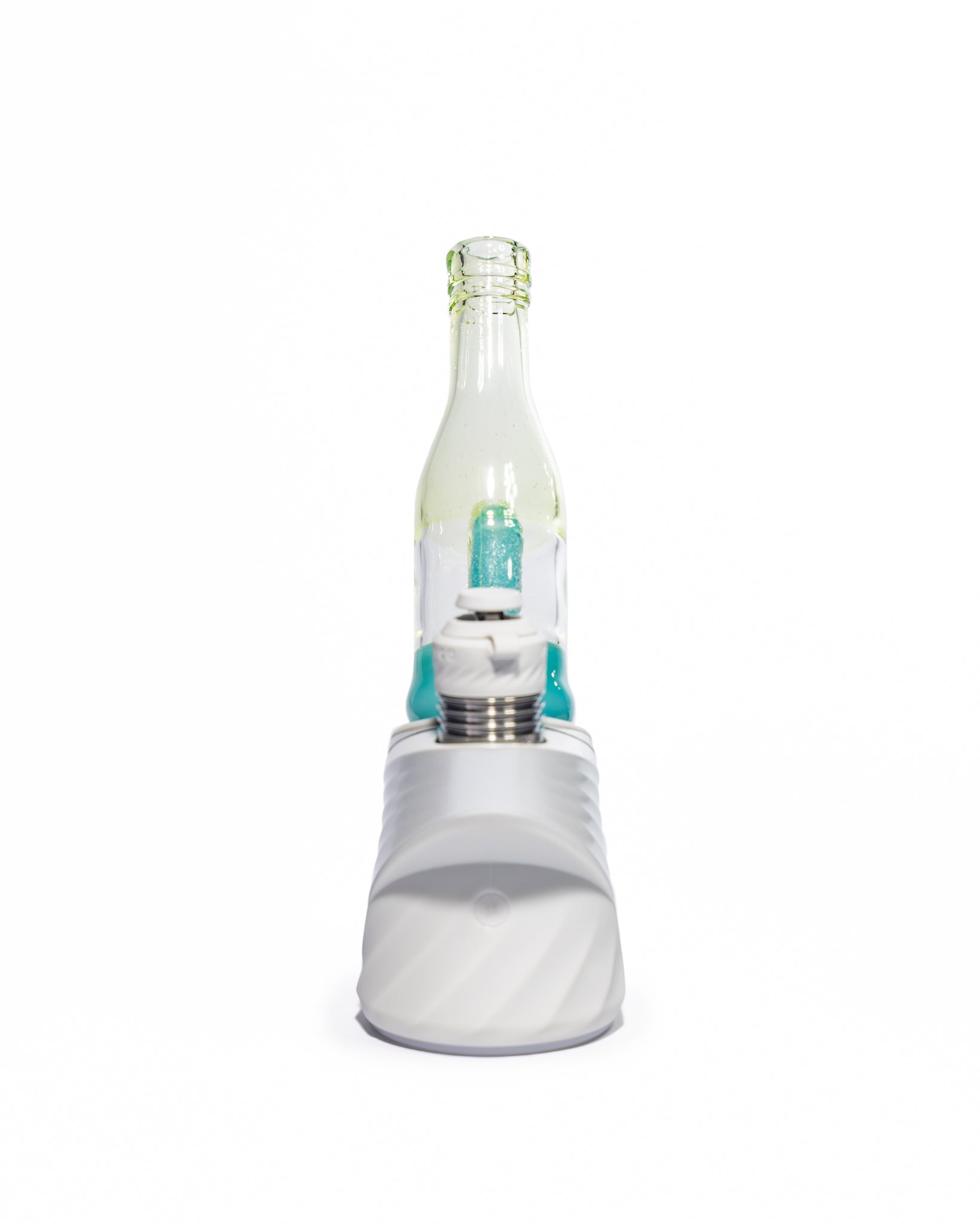 Emperial Glass - Worked Sour Worm Bottle Puffco Attachment - Slyme & Aqua