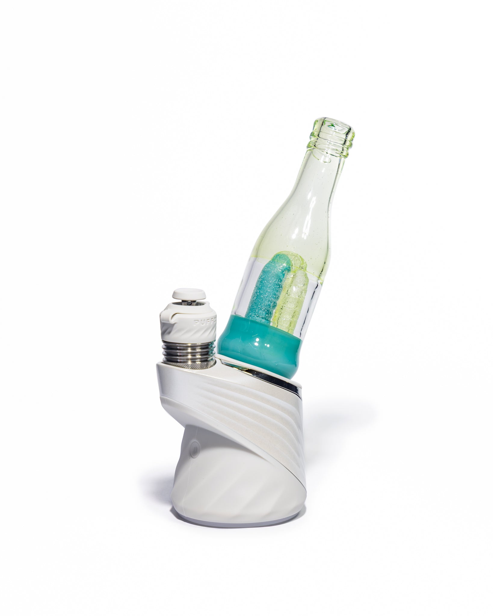 Emperial Glass - Worked Sour Worm Bottle Puffco Attachment - Slyme & Aqua