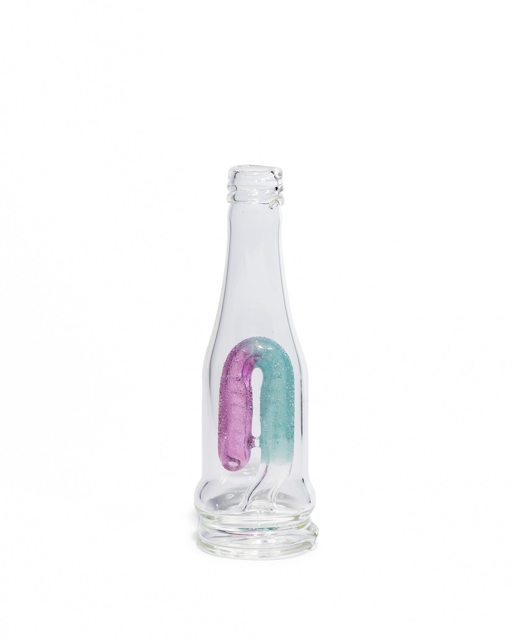 Emperial Glass - Sour Worm Bottle Puffco Attachment - Royal Jelly & Aqua
