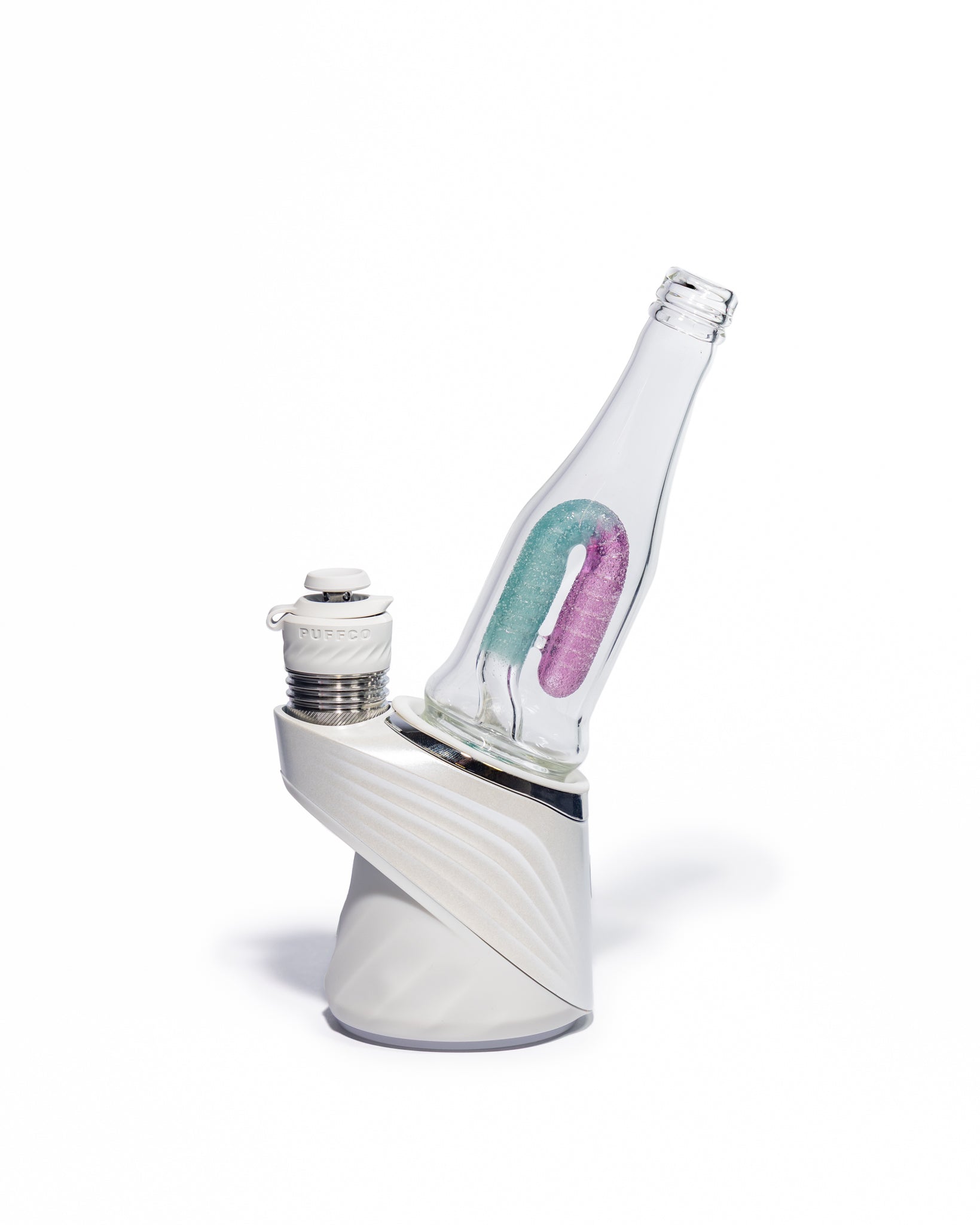 Emperial Glass - Sour Worm Bottle Puffco Attachment - Royal Jelly & Aqua