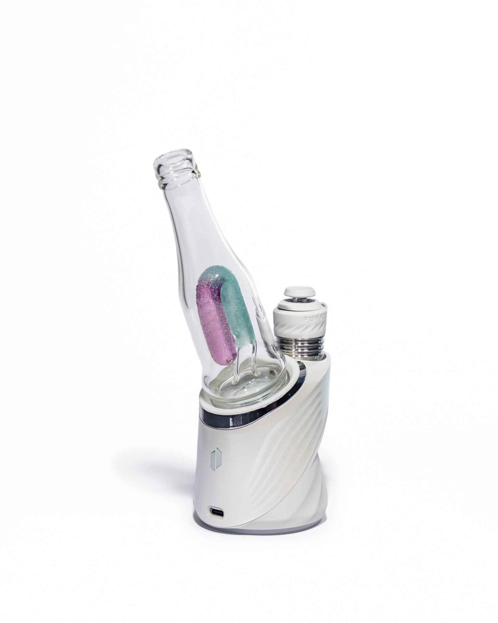 Emperial Glass - Sour Worm Bottle Puffco Attachment - Royal Jelly & Aqua