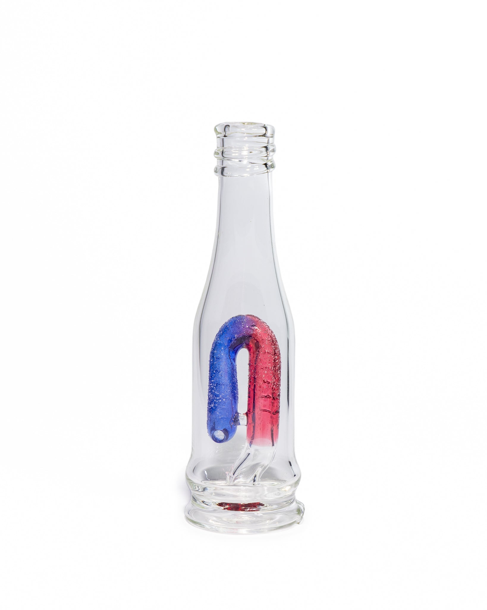 Emperial Glass - Sour Worm Bottle Puffco Attachment - Cobalt Blue & Pomegranate