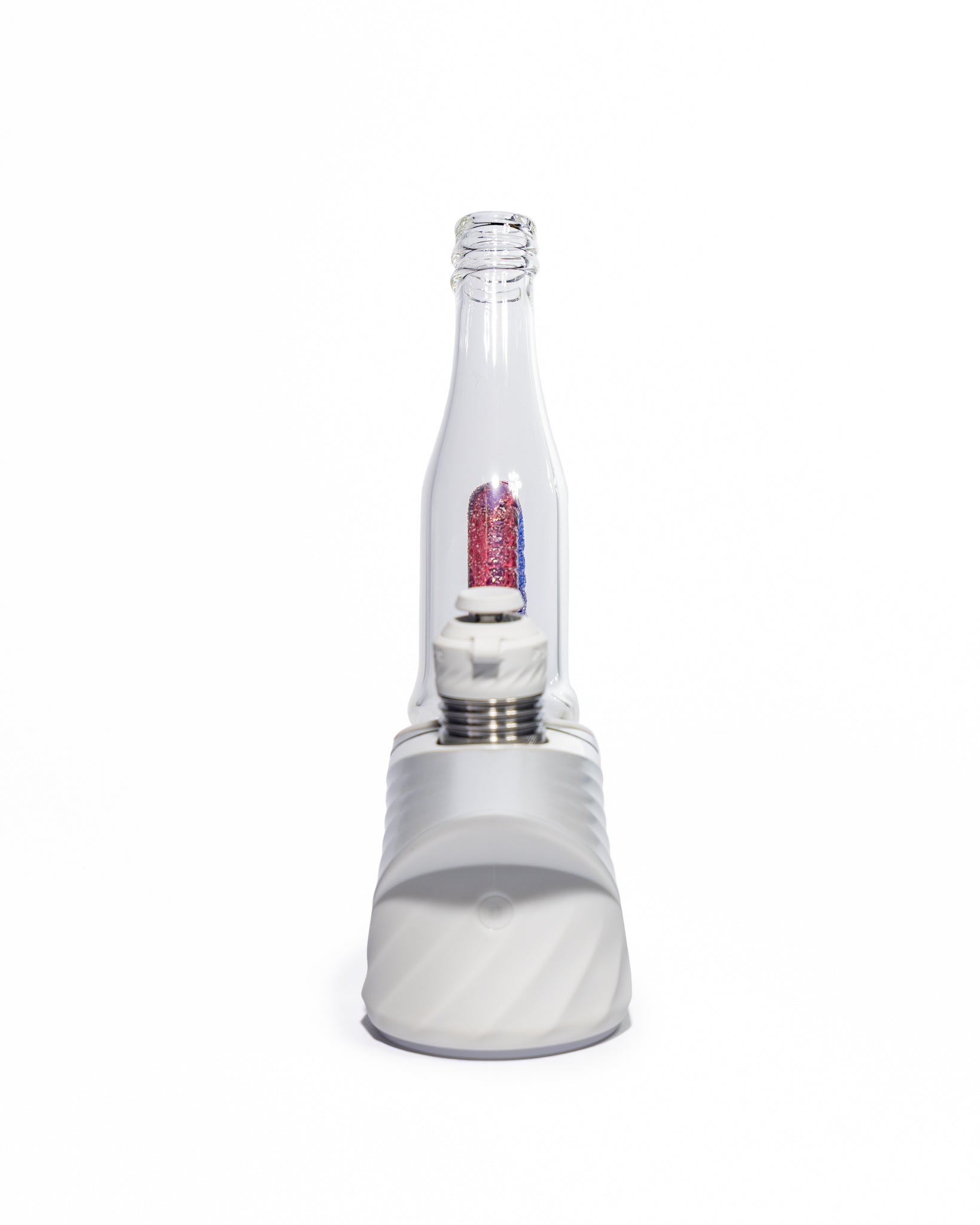 Emperial Glass - Sour Worm Bottle Puffco Attachment - Cobalt Blue & Pomegranate