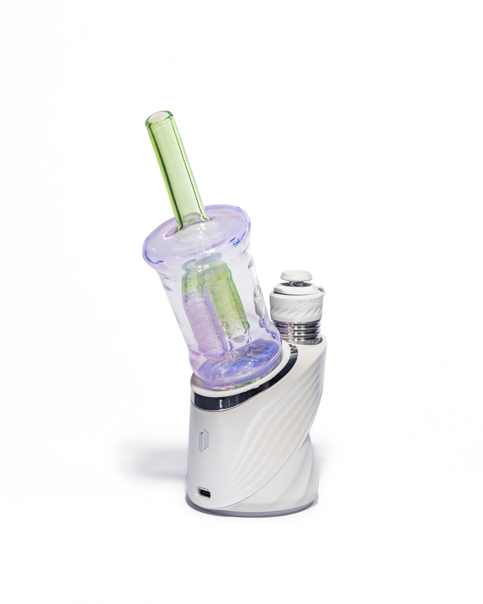 Emperial Glass - Worked Sour Worm Cup Puffco Attachment - Slyme & Pink Slyme