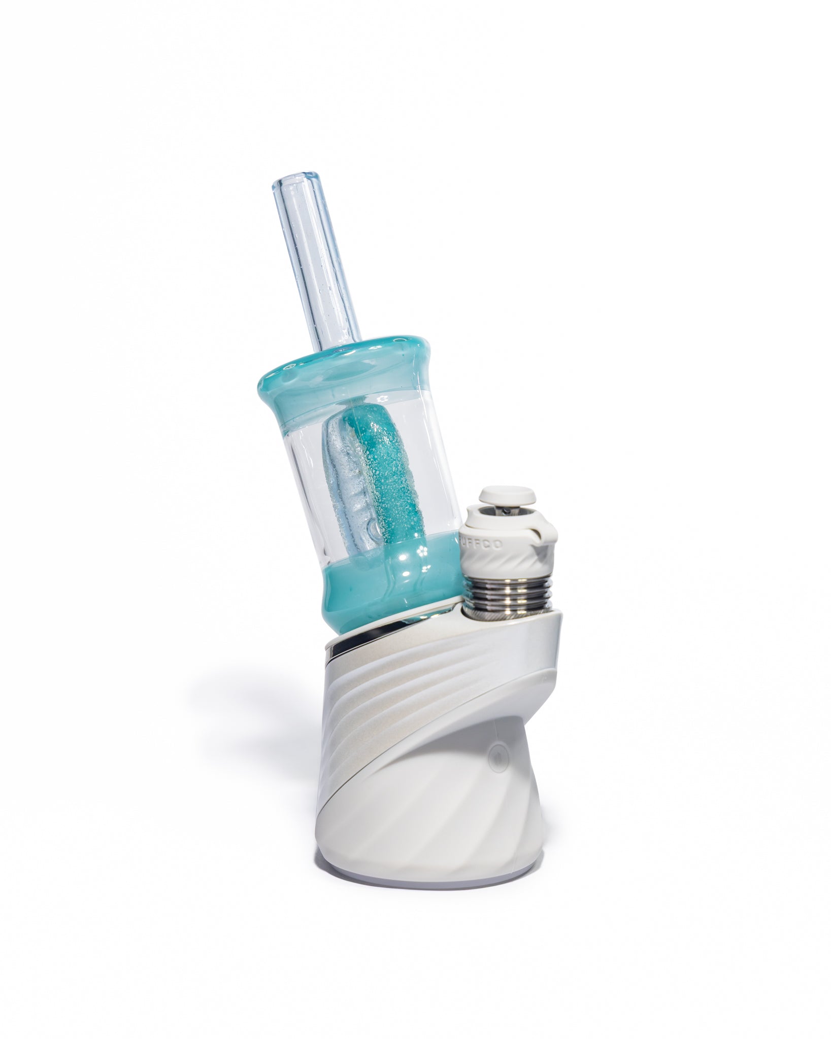 Emperial Glass - Worked Sour Worm Cup Puffco Attachment - Handmix Blue & Aqua