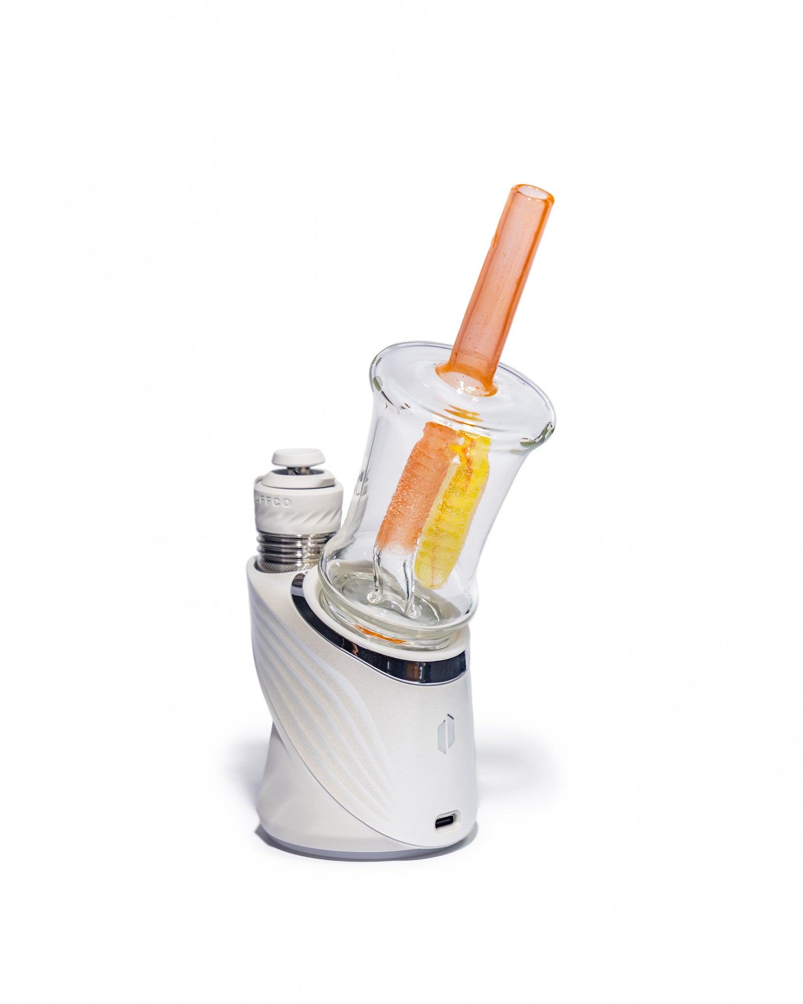 Emperial Glass - Sour Worm Cup Puffco Attachment - Cad Orange & Cad Yellow