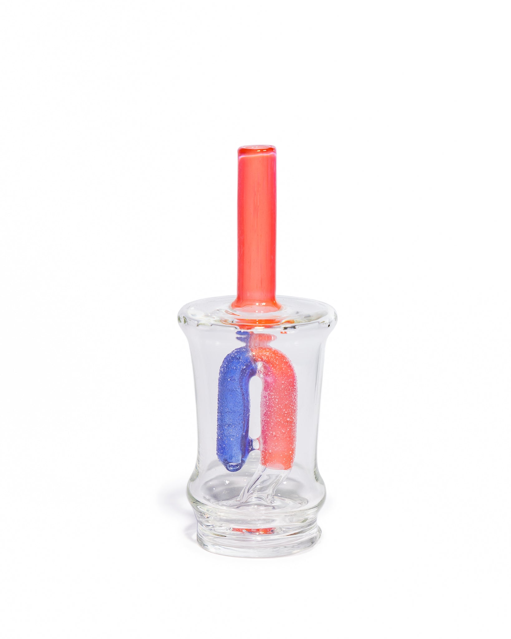 Emperial Glass - Sour Worm Cup Puffco Attachment - Cad Red & Cobalt Blue