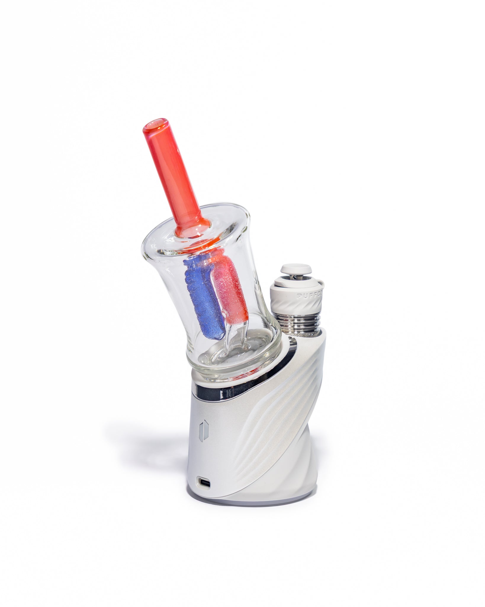 Emperial Glass - Sour Worm Cup Puffco Attachment - Cad Red & Cobalt Blue