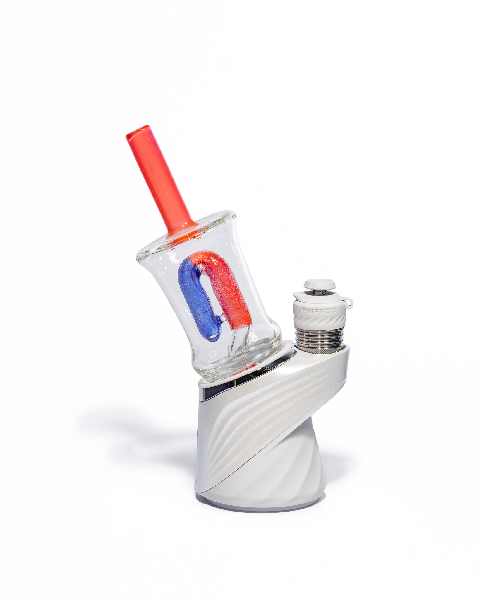 Emperial Glass - Sour Worm Cup Puffco Attachment - Cad Red & Cobalt Blue