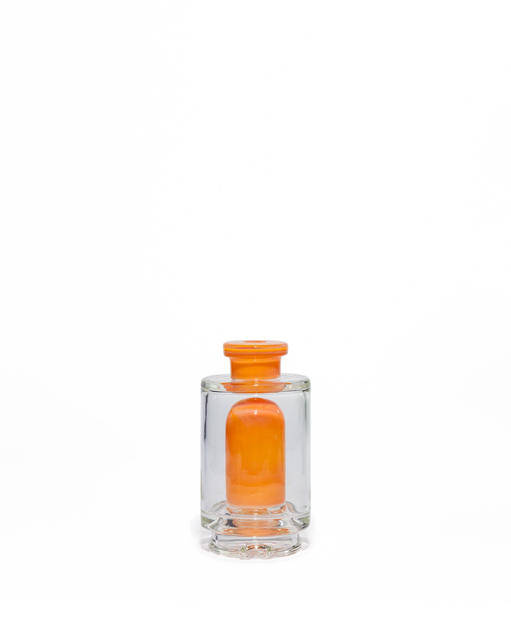 Randohm Glass - Mini Chugger Puffco Top - NS Yellow over Lite Orange Elvis over Tangerine