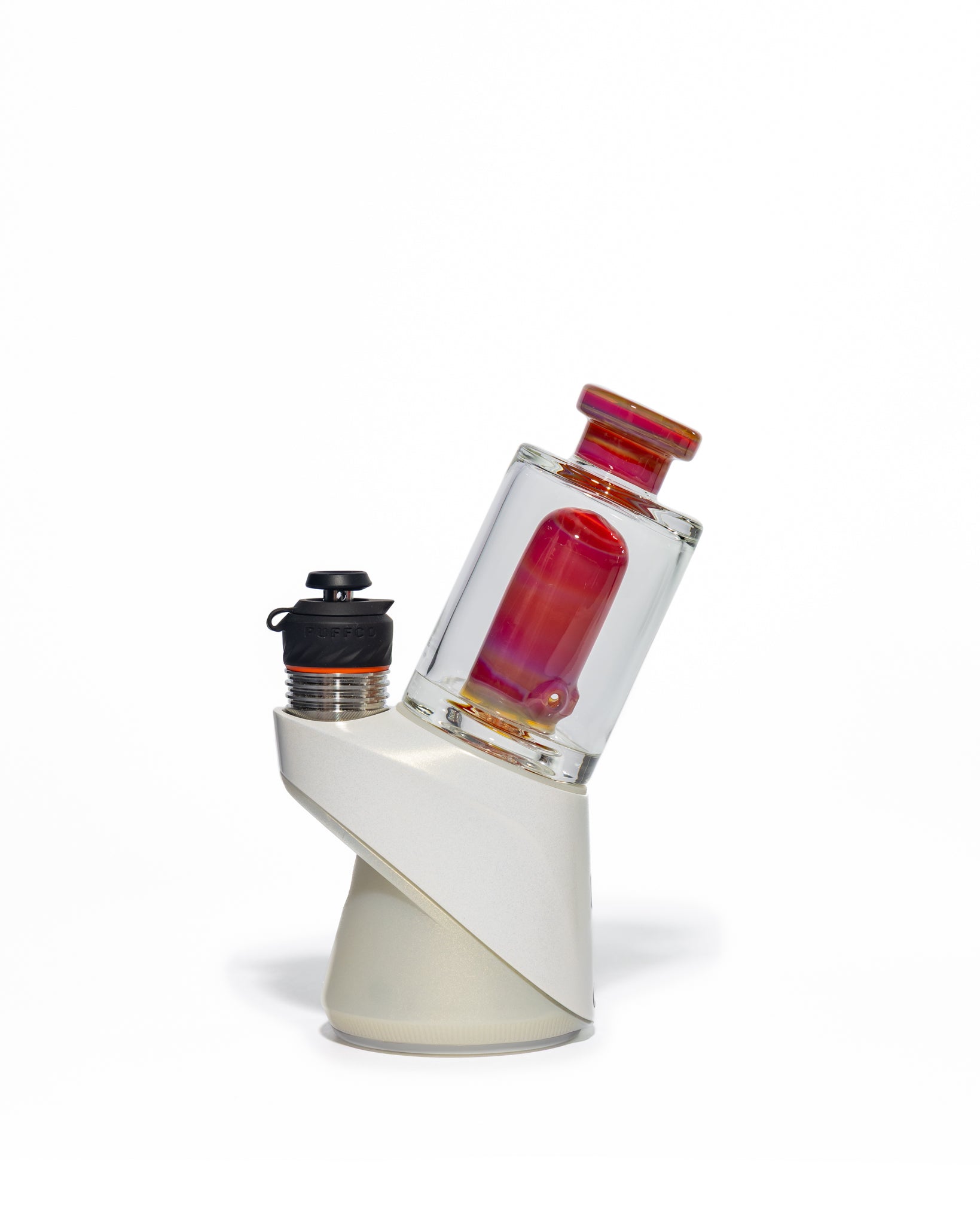 Randohm Glass - Mini Chugger Puffco Top - NS Yellow over Lite Orange Elvis over Cherry