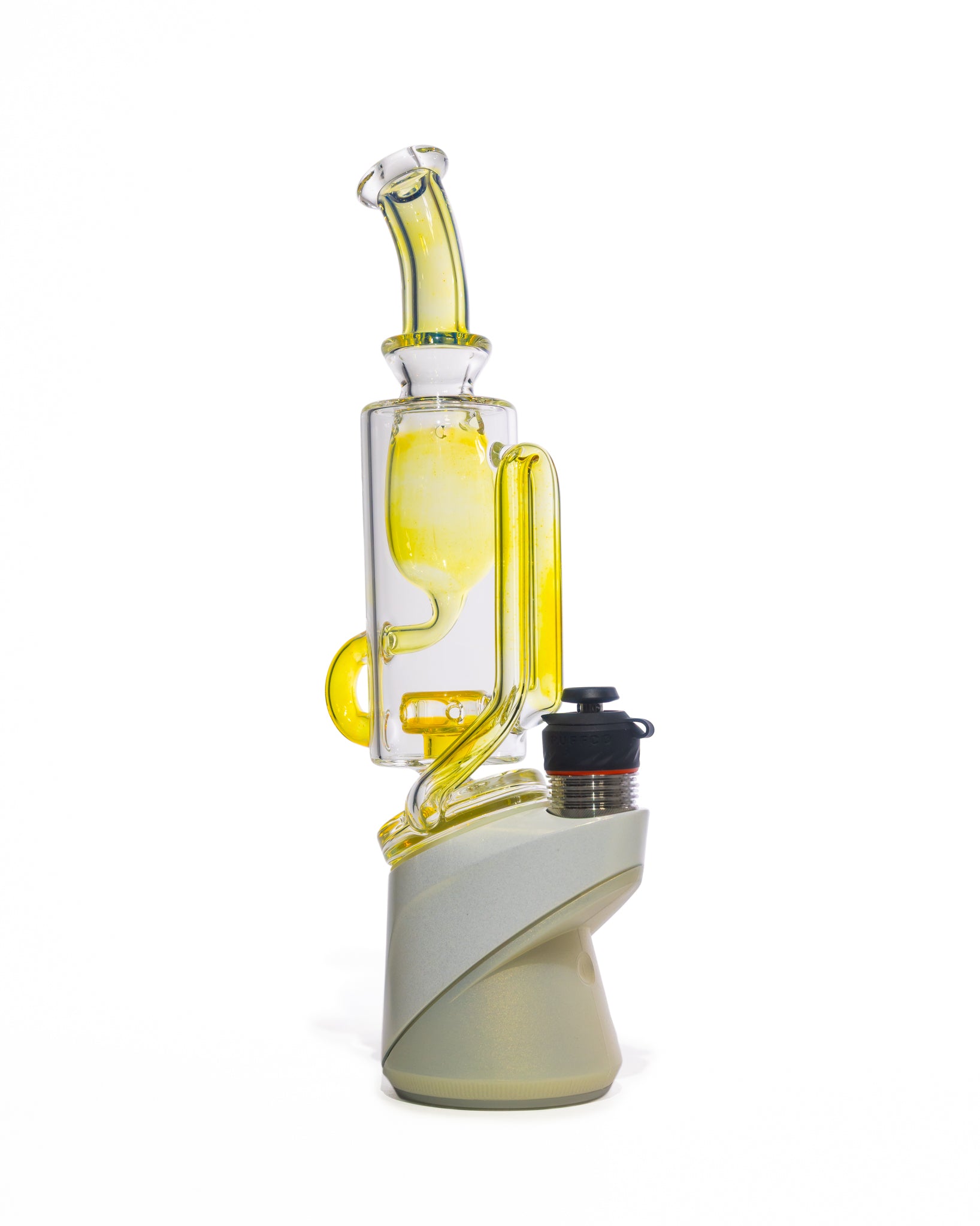 Greek Glass - Puffco Klein Attachment - Clear Silver Fume