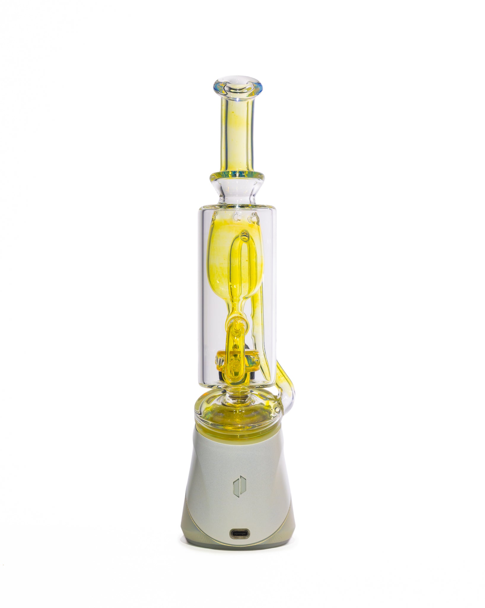 Greek Glass - Puffco Klein Attachment - Clear Silver Fume