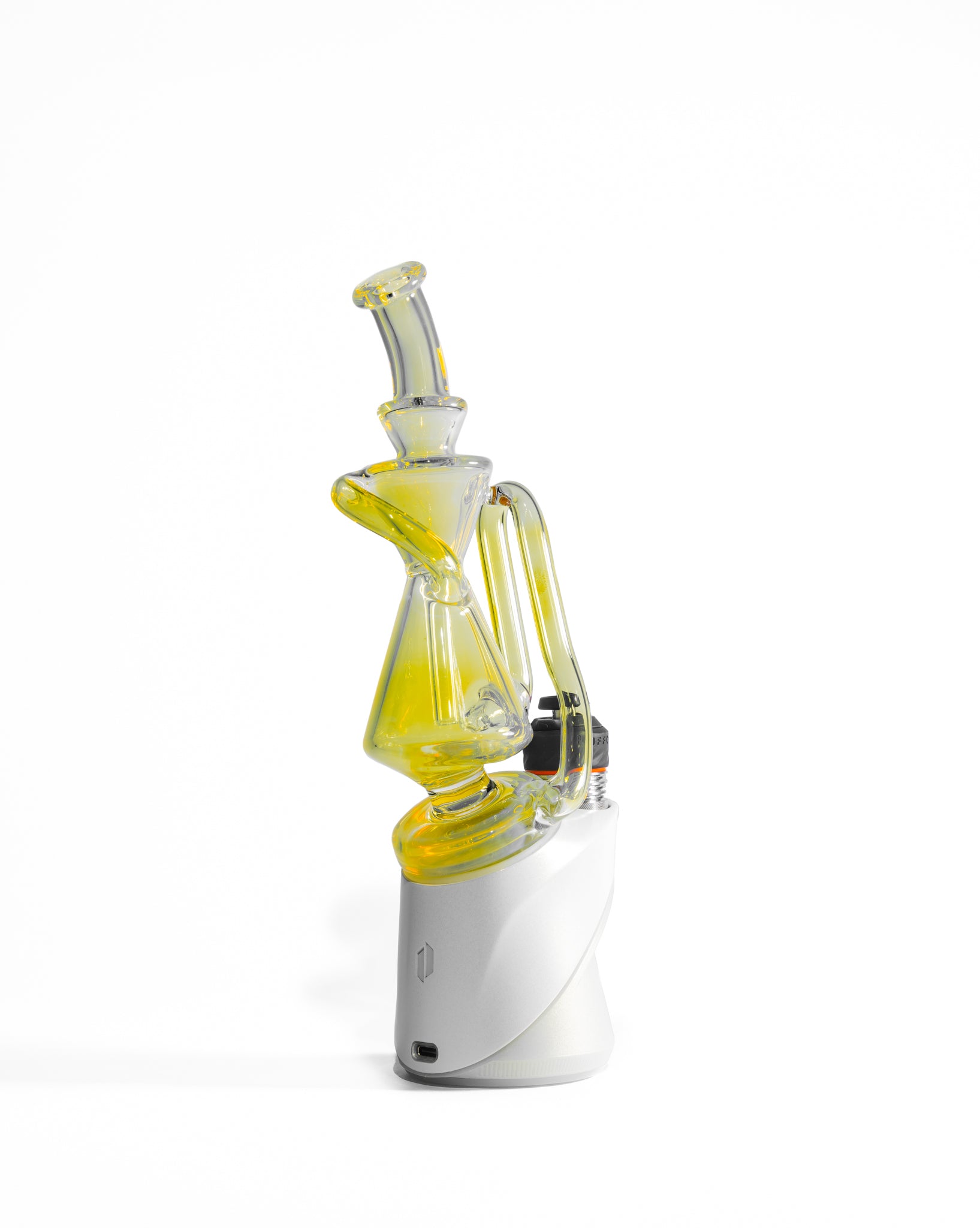 Greek Glass - Puffco Recycler Attachment - Clear Silver Fume