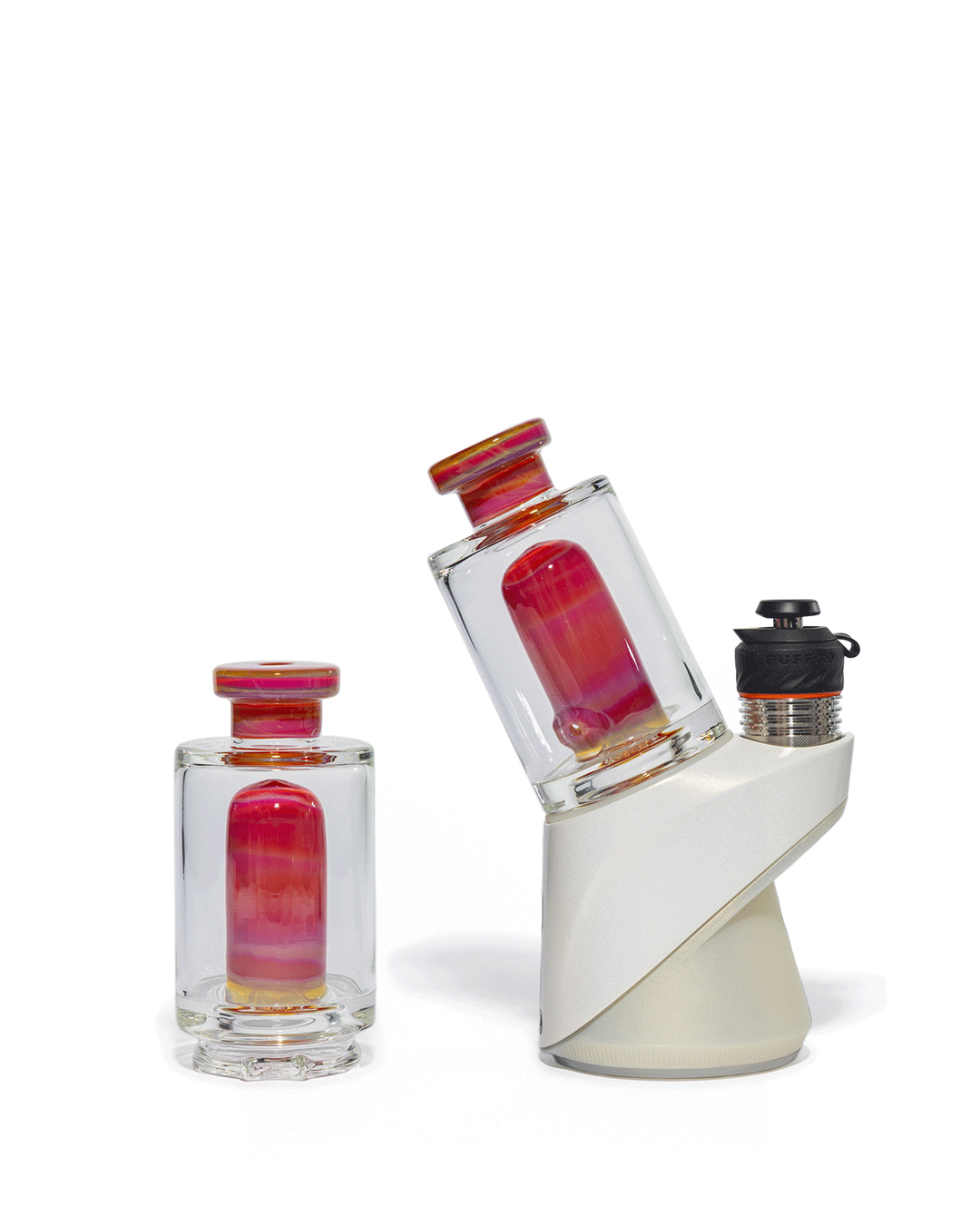 Randohm Glass - Mini Chugger Puffco Top - NS Yellow over Lite Orange Elvis over Cherry