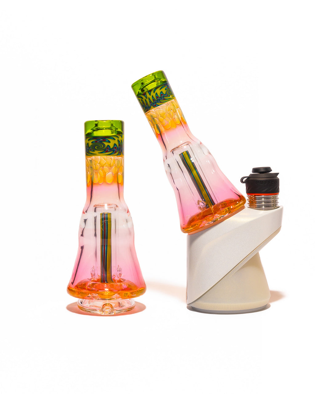Nes Glass - Puffco Attachment - Green Half Worked (Short)