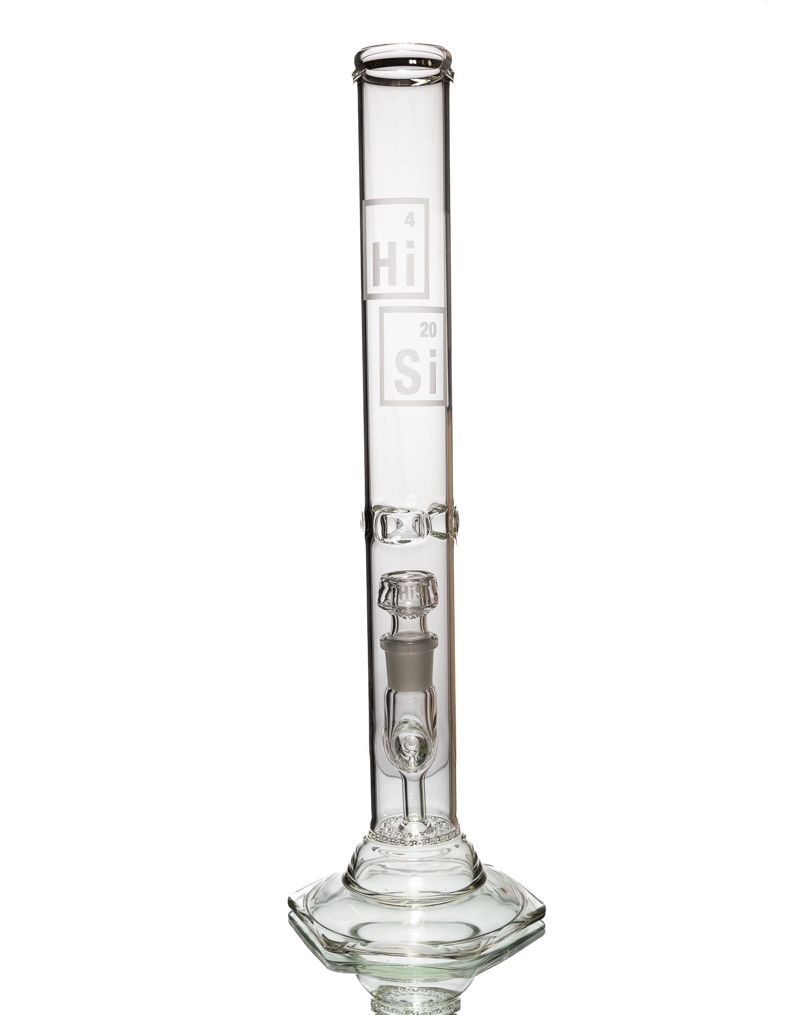 HiSi Glass - 18″ Geyser Perc Straight Tube