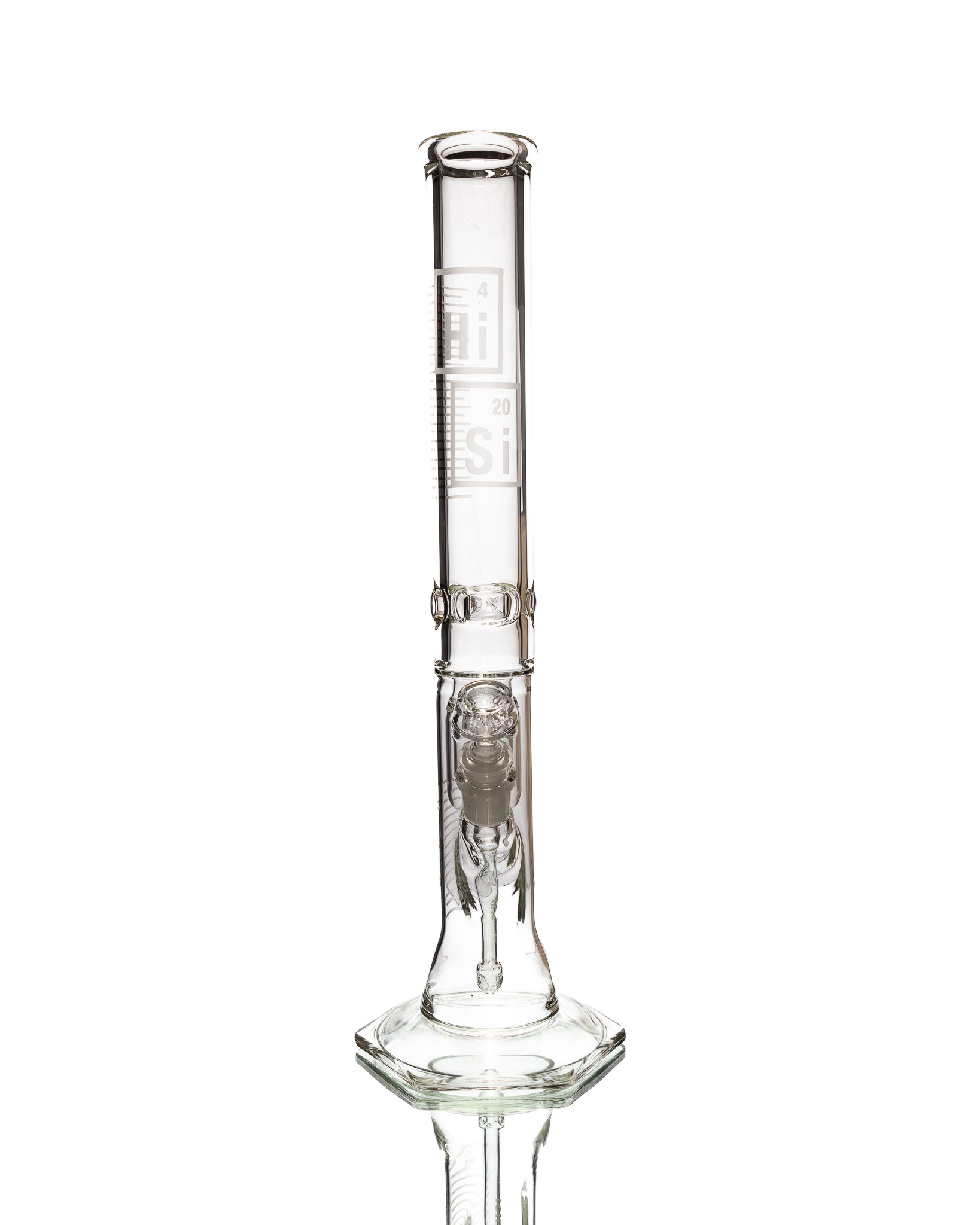 HiSi Glass - 18" Straight Tube - Double U Perc