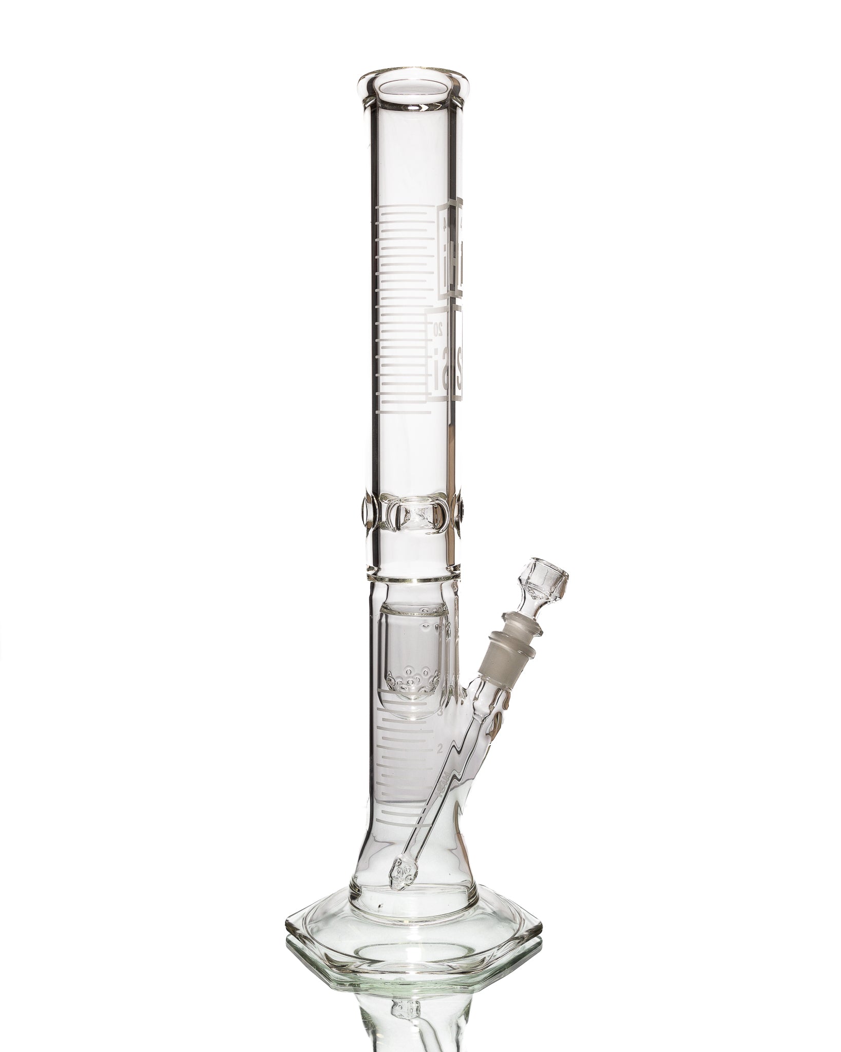 HiSi Glass - 18" Straight Tube - Double U Perc