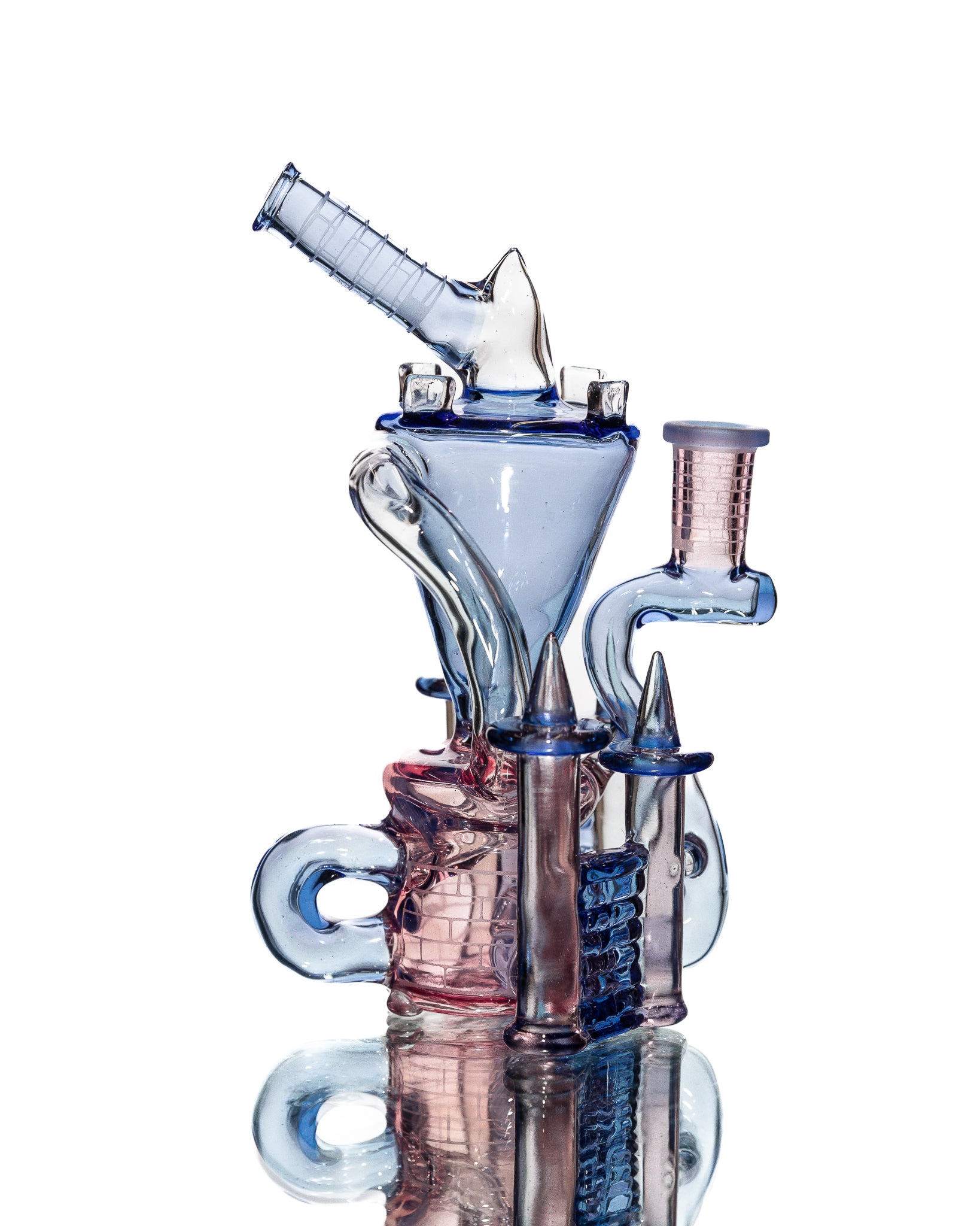 Jebb Glass - Blue/Purple Klein Castle Bubbler (CFL)