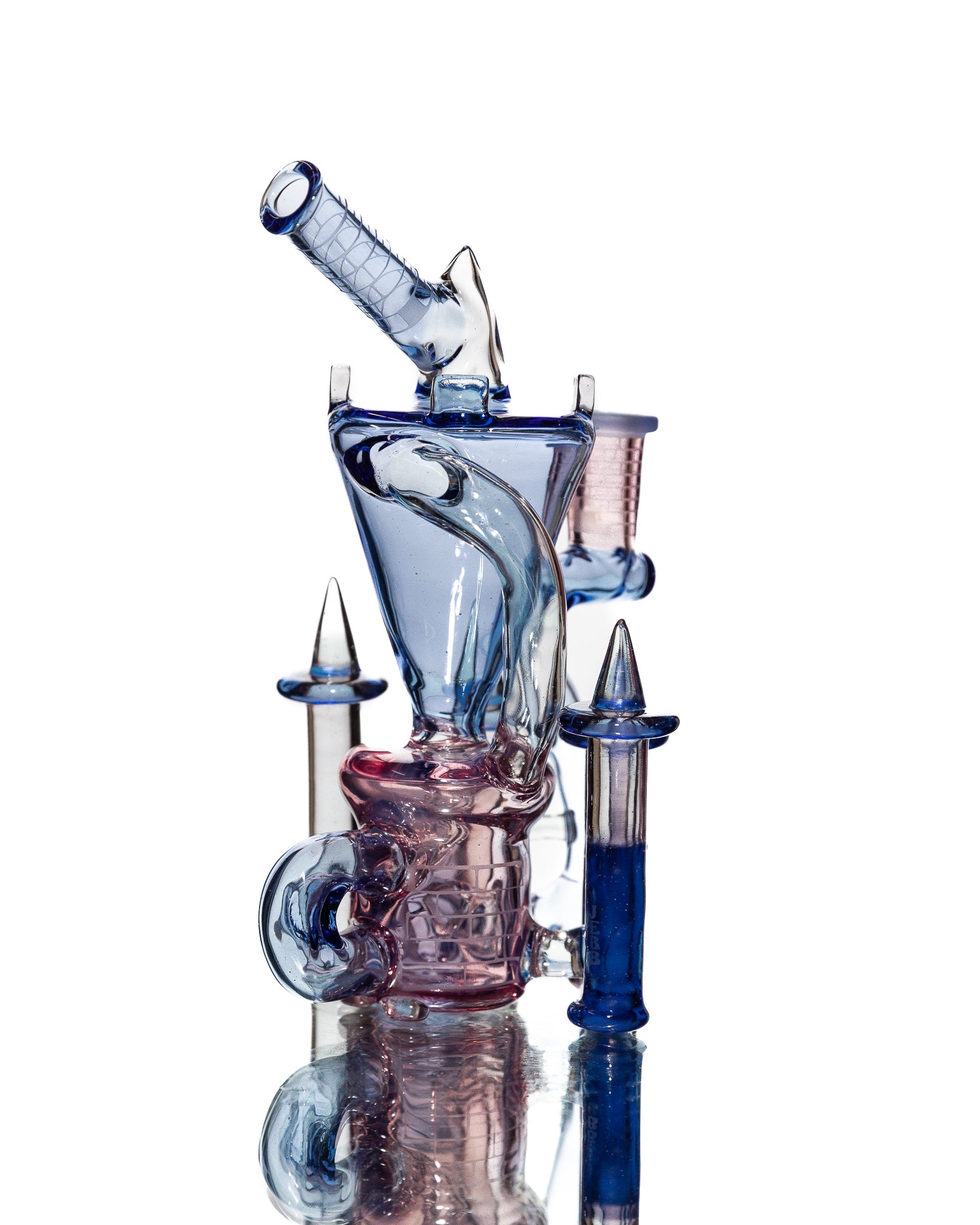Jebb Glass - Blue/Purple Klein Castle Bubbler (CFL)