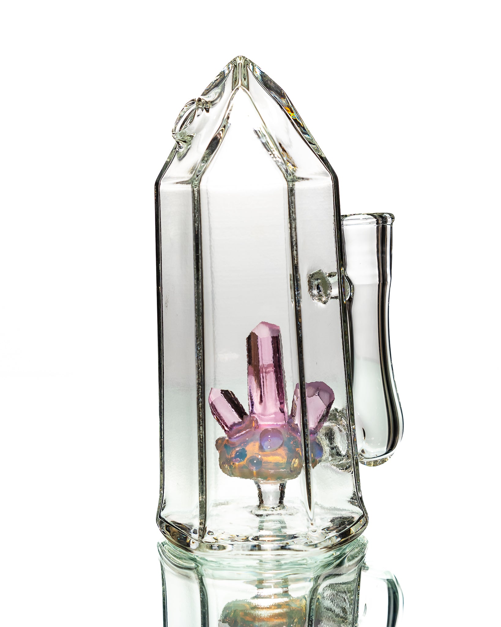 Digger Glass - Crystal Bubbler - Pink & Clear – Prism Smoke Shop