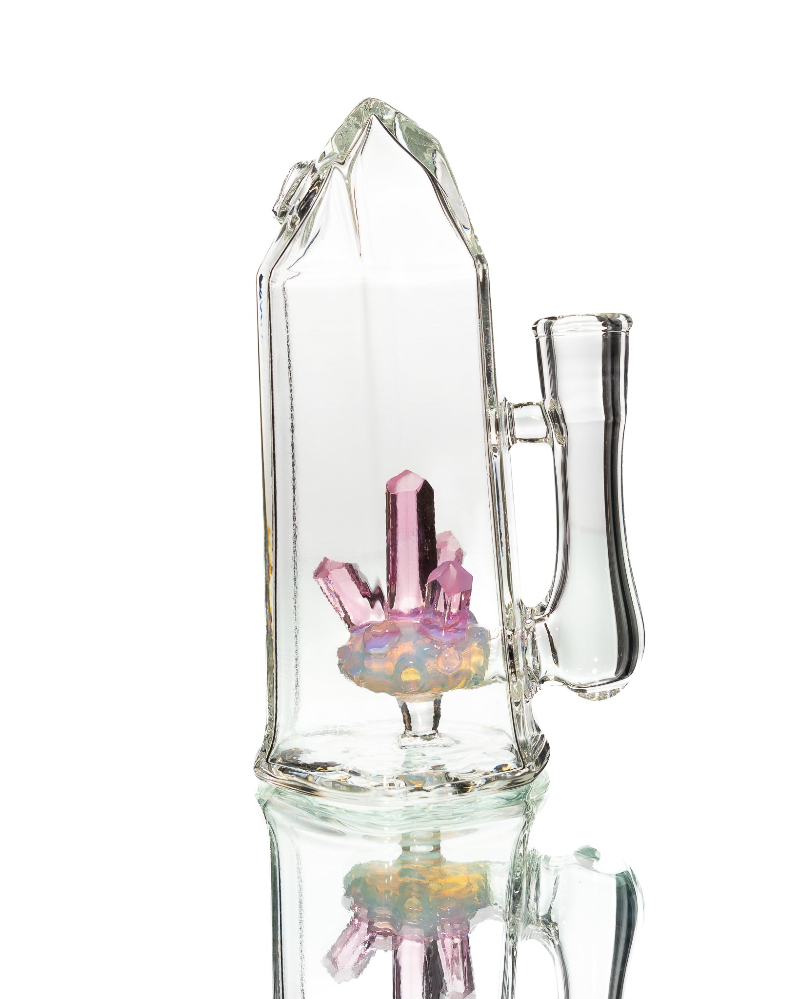 Digger Glass - Pink/Clear Crystal Bubbler