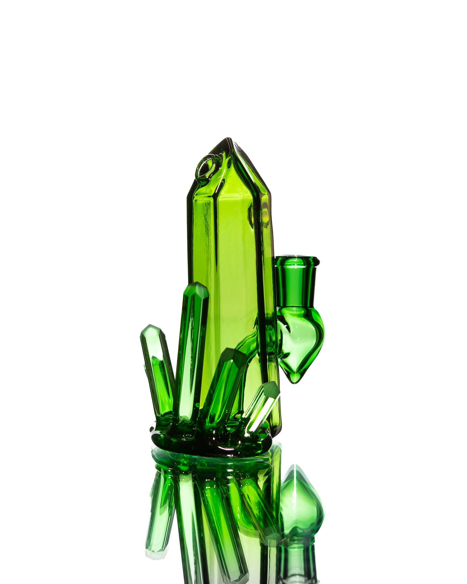 Digger Glass - Short Crystal Bubbler - Green – Prism Smoke Shop