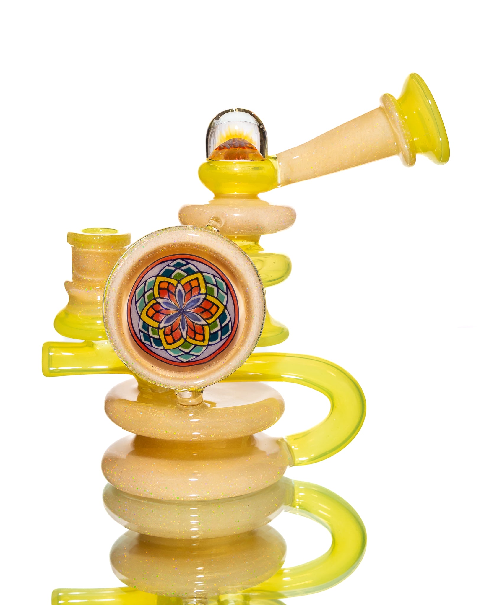 Freeek Glass - Single Uptake Terpcycler - Yellow & Tan