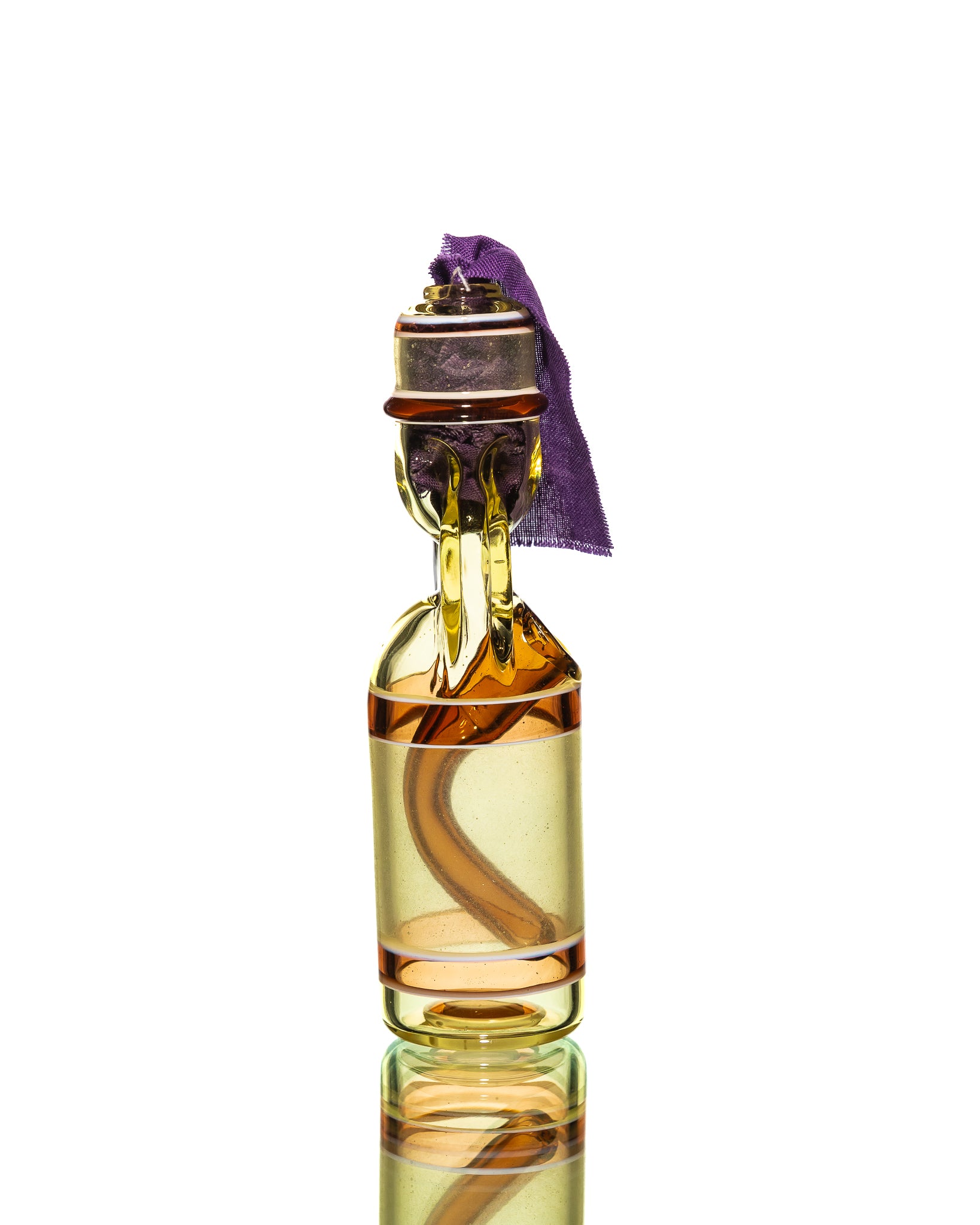 Jack Blew Glass - Mini Ramune Bottle - Yellow & Orange (CFL)