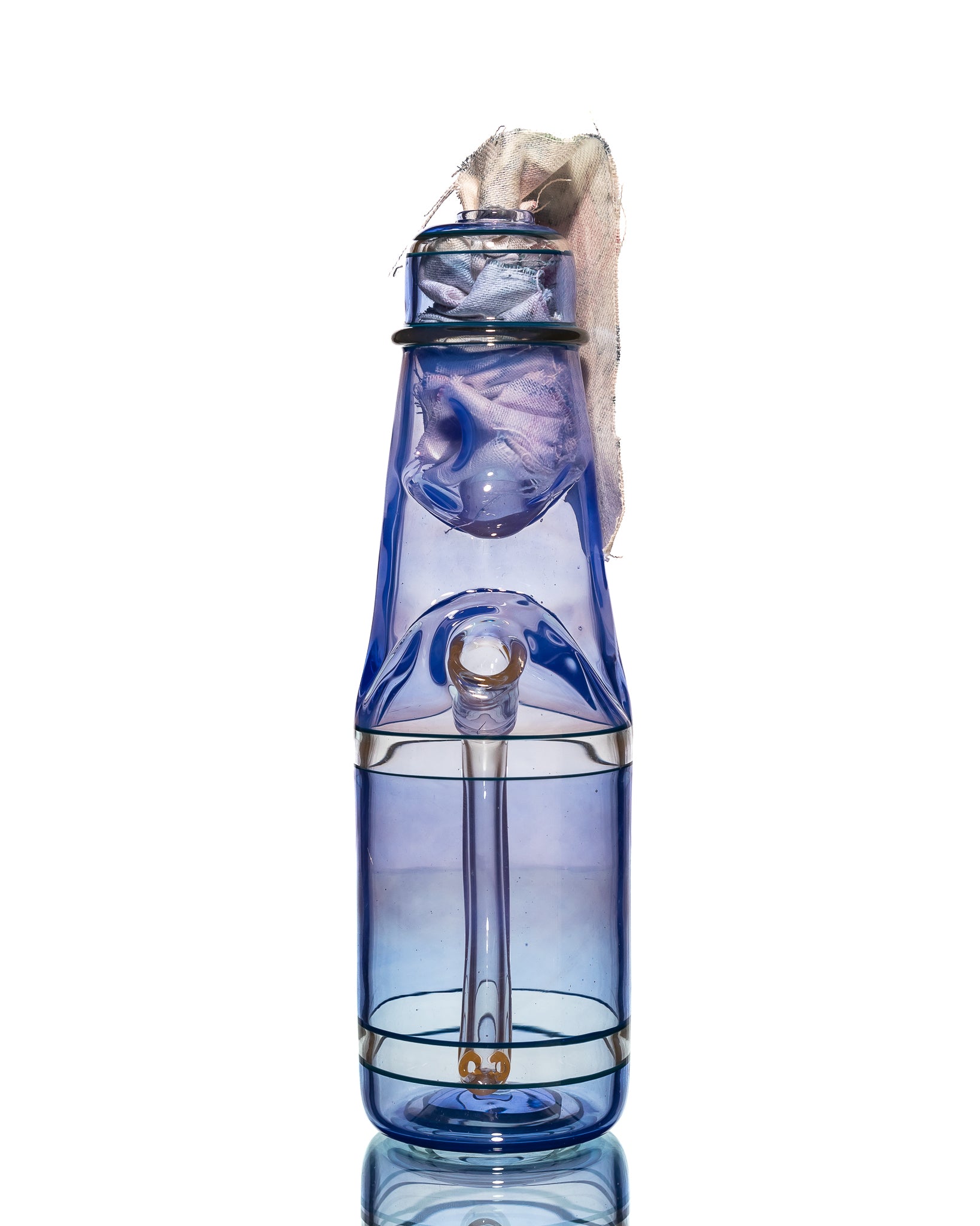 Jack Blew Glass - Blue/Clear Full Size Ramune Bottle