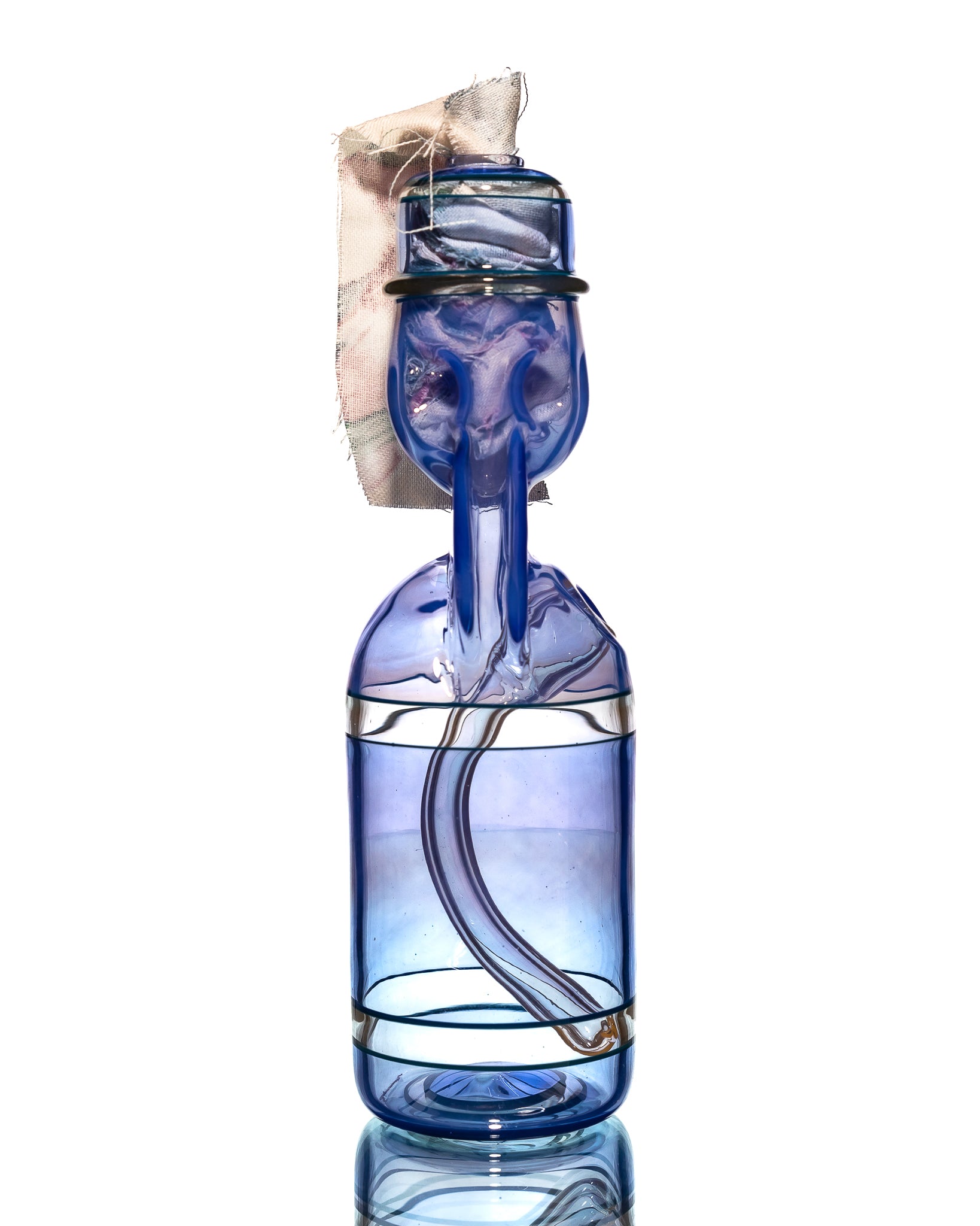 Jack Blew Glass - Blue/Clear Full Size Ramune Bottle