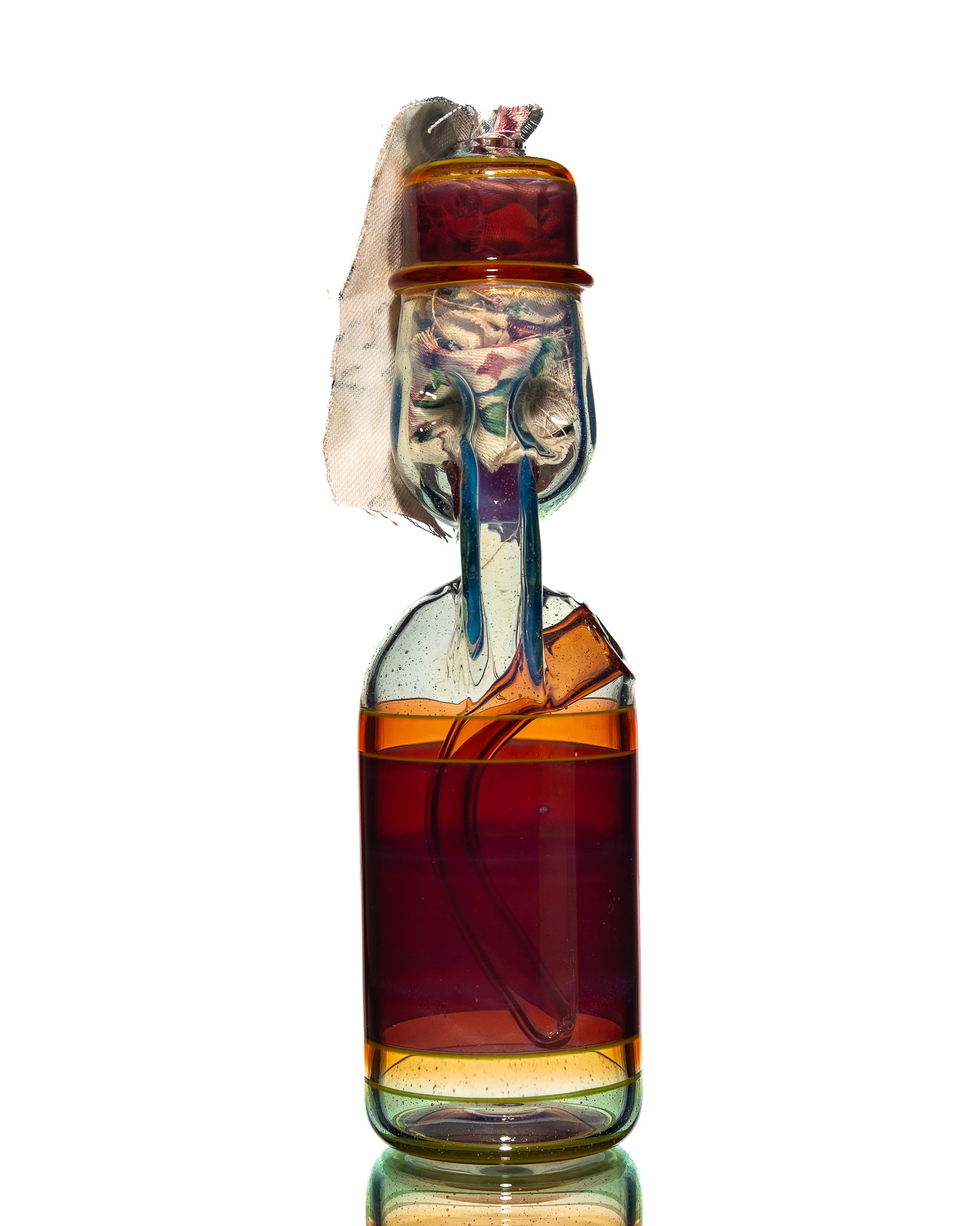 Jack Blew Glass - Blue/Red Full Size Ramune Bottle (UV)