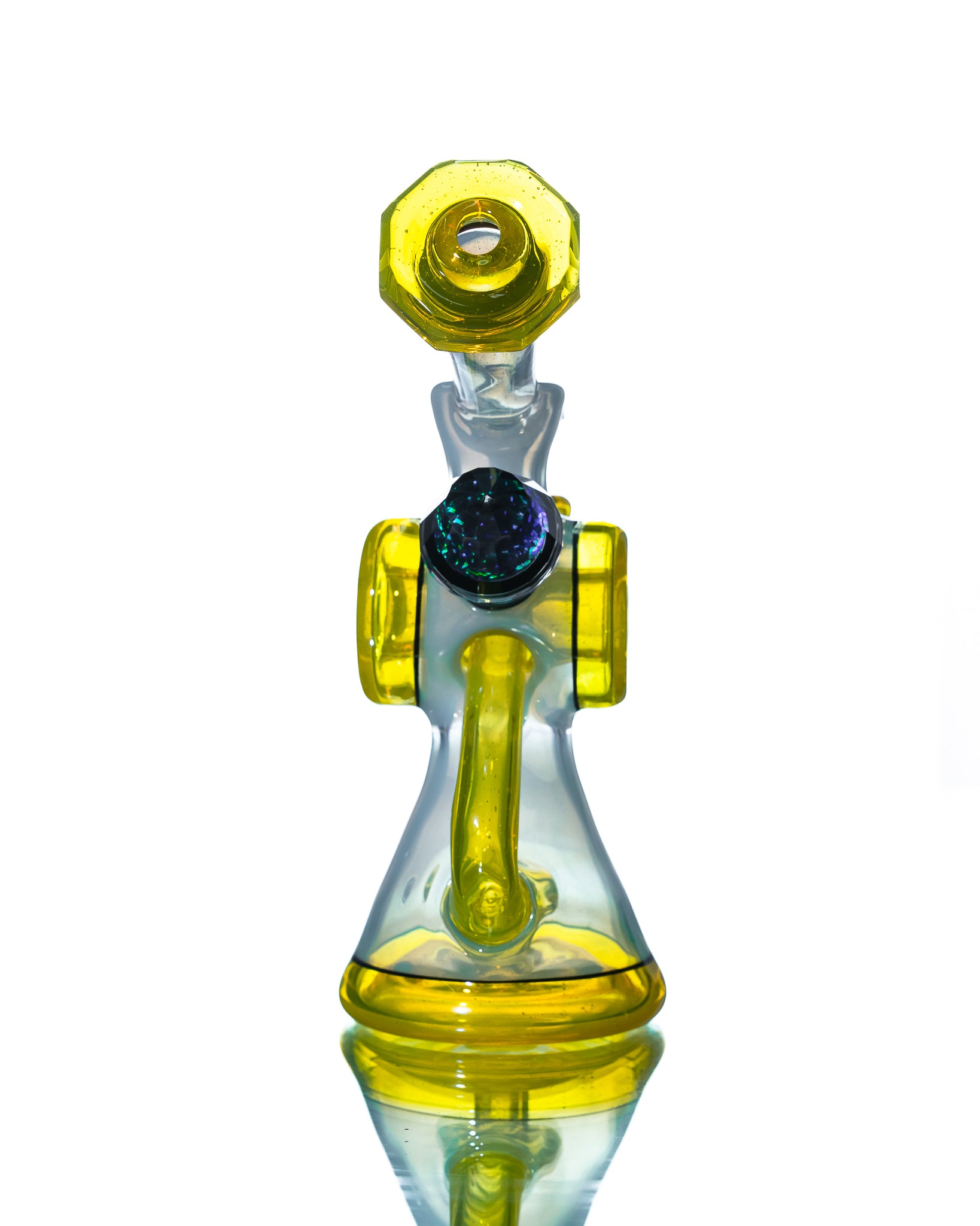 Bowman Glass - Bubble Dumper - Light Blue & Yellow