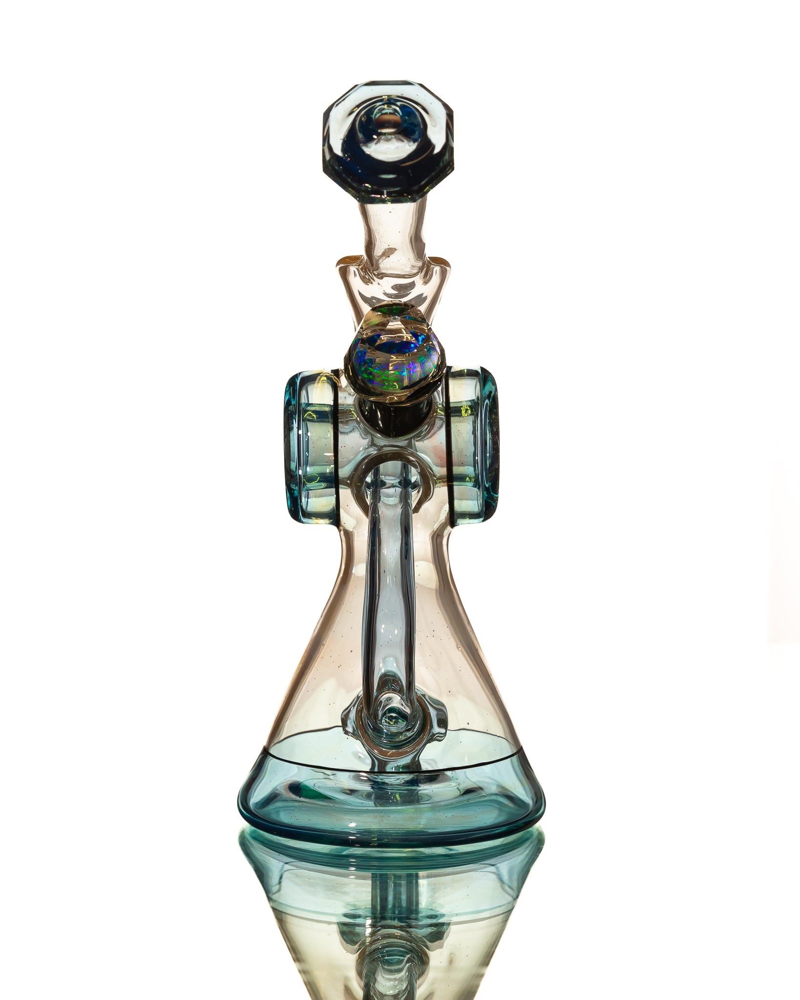 Bowman Glass - Bubble Dumper - Tan & Blue