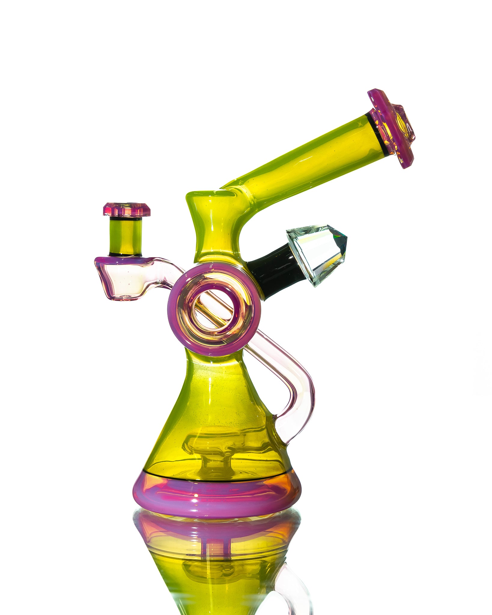 Bowman Glass - Bubble Dumper - Green & Pink