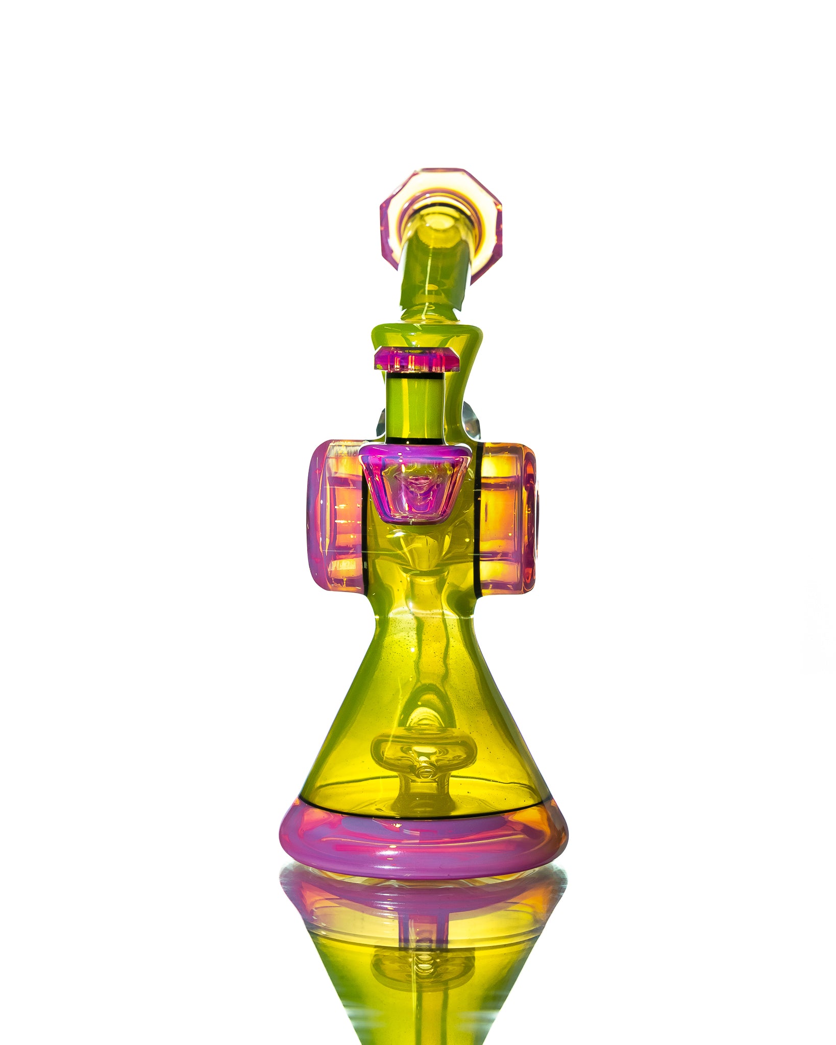 Bowman Glass - Green/Pink Bubble Dumper