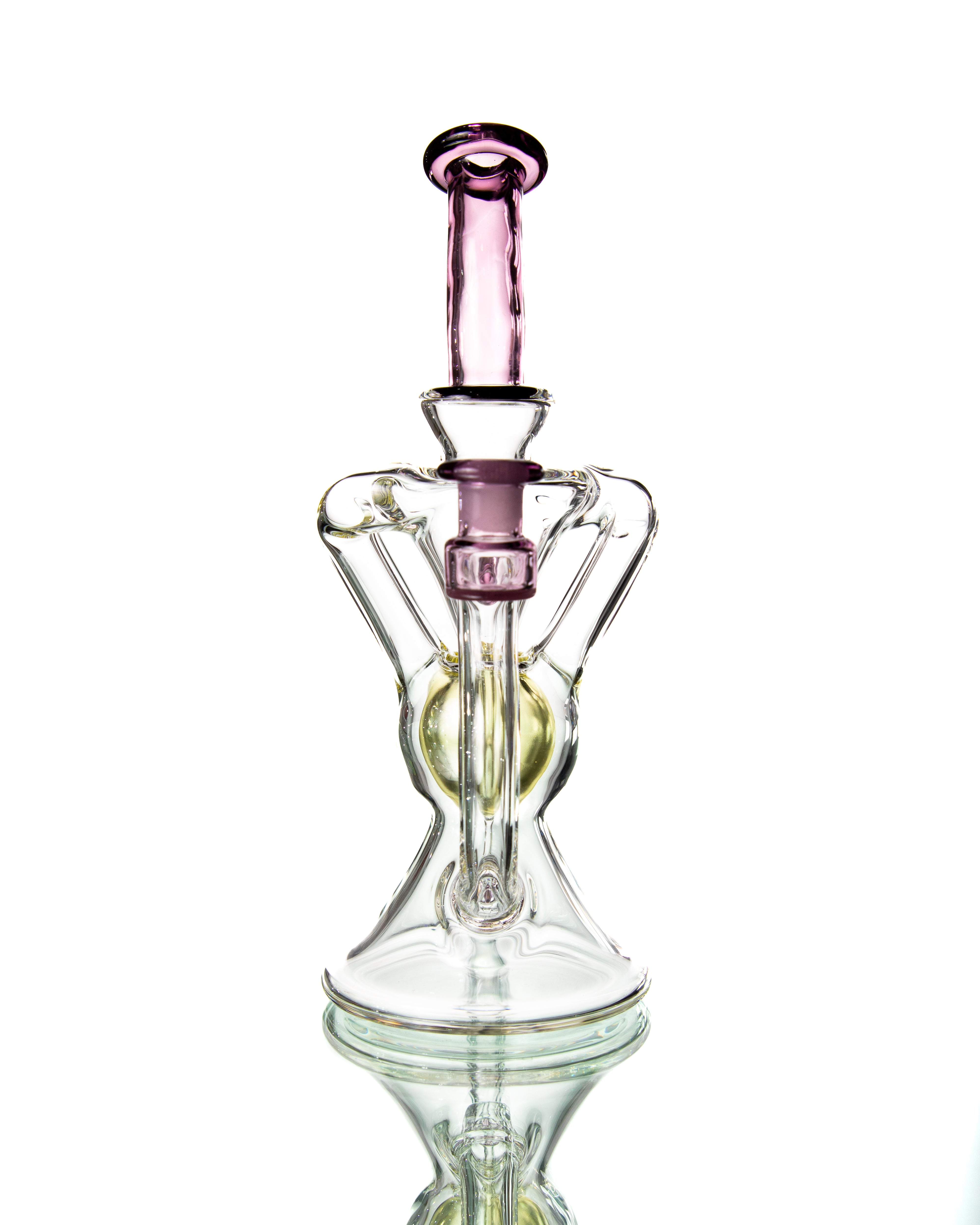 Blew Glass - Clear/Pink/Yellow Dual Uptake Recycler
